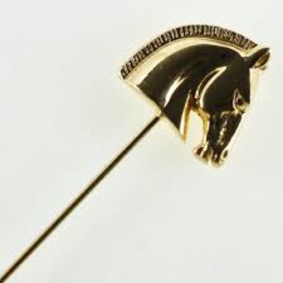 Hermes Bijoux Gold  Equestrian Stick Pin - Picture 1 of 8